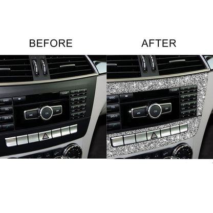 For Mercedes-Benz C-class W204 2011-2013 Car Central Control CD Panel Diamond Decorative Sticker, Left and Right Drive by buy2fix