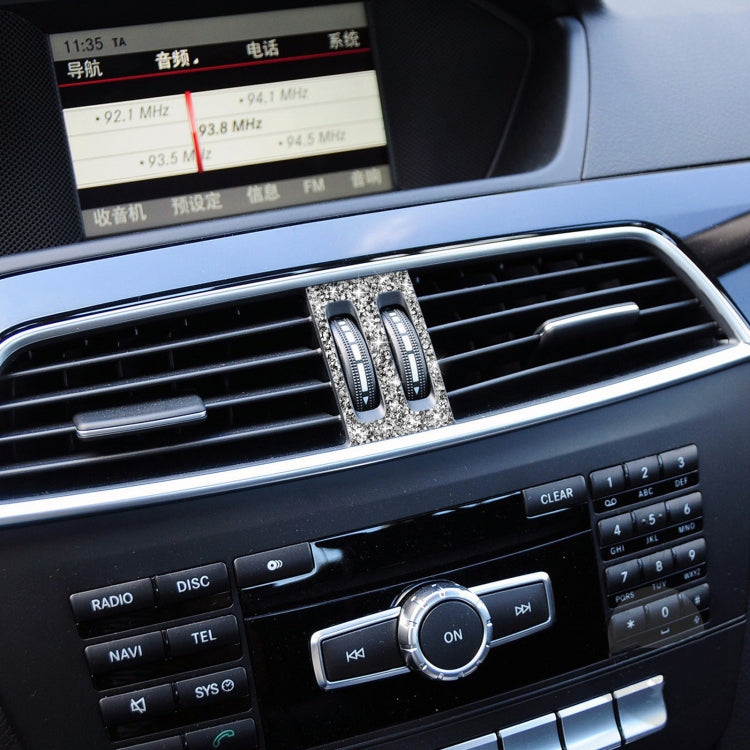 For Mercedes-Benz C-class W204 2011-2013 Car Middle Air Outlet Diamond Decorative Sticker, Left and Right Drive by buy2fix