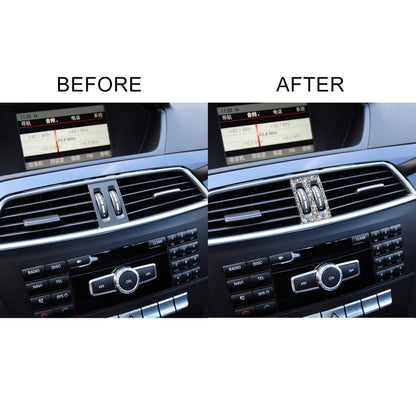 For Mercedes-Benz C-class W204 2011-2013 Car Middle Air Outlet Diamond Decorative Sticker, Left and Right Drive by buy2fix