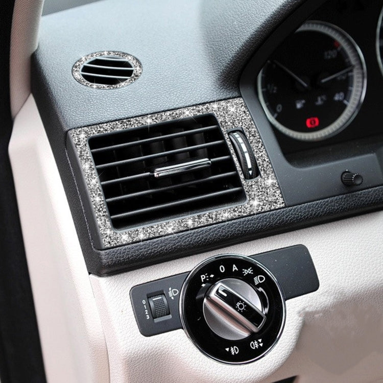 For Mercedes-Benz C-class W204 2007-2010 Car Instrument + Middle + Side Air Outlet Diamond Decorative Sticker, Left and Right Drive by buy2fix