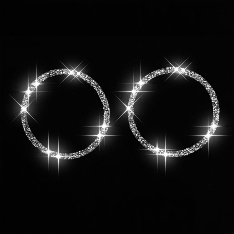 For Ford Mustang 2015-2020 Car Horn Circle Diamond Decoration Sticker, Left and Right Drive by buy2fix