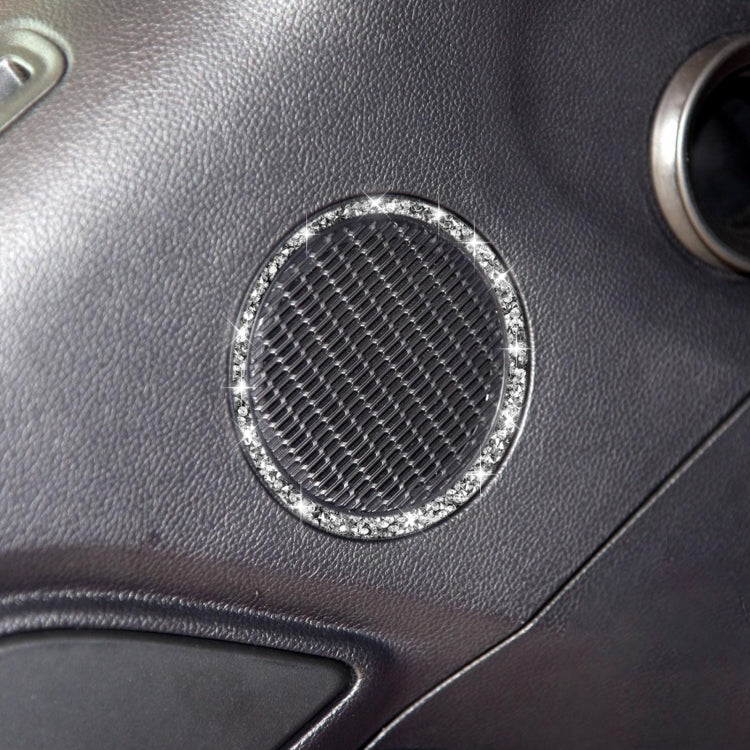 For Ford Mustang 2015-2020 Car Horn Circle Diamond Decoration Sticker, Left and Right Drive by buy2fix