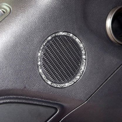 For Ford Mustang 2015-2020 Car Horn Circle Diamond Decoration Sticker, Left and Right Drive by buy2fix