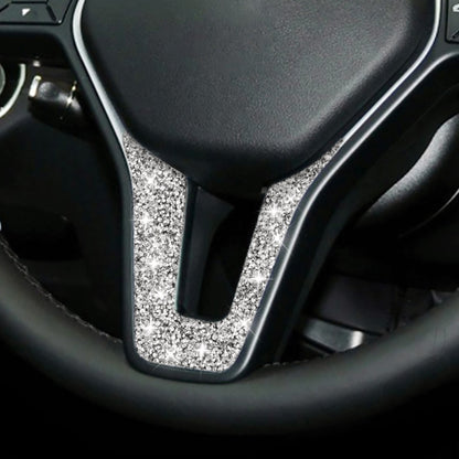 For Mercedes-Benz W204 Car Steering Wheel Diamond Decorative Sticker, Left and Right Drive by buy2fix