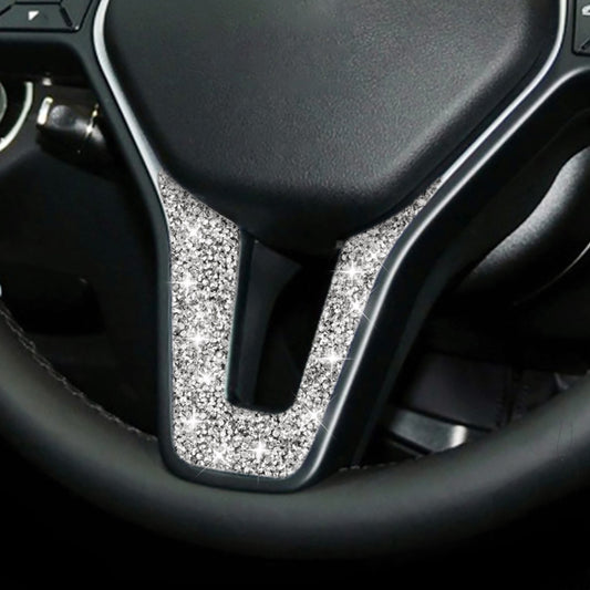 For Mercedes-Benz W204 Car Steering Wheel Diamond Decorative Sticker, Left and Right Drive by buy2fix