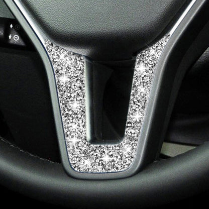 For Mercedes-Benz W204 Car Steering Wheel Diamond Decorative Sticker, Left and Right Drive by buy2fix