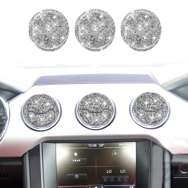 For Ford Mustang 2015-2020 9 in 1 Car Air Outlet Diamond Decoration Sticker, Left and Right Drive by buy2fix