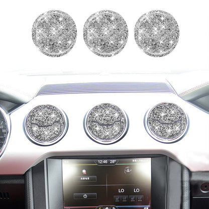 For Ford Mustang 2015-2020 9 in 1 Car Air Outlet Diamond Decoration Sticker, Left and Right Drive by buy2fix