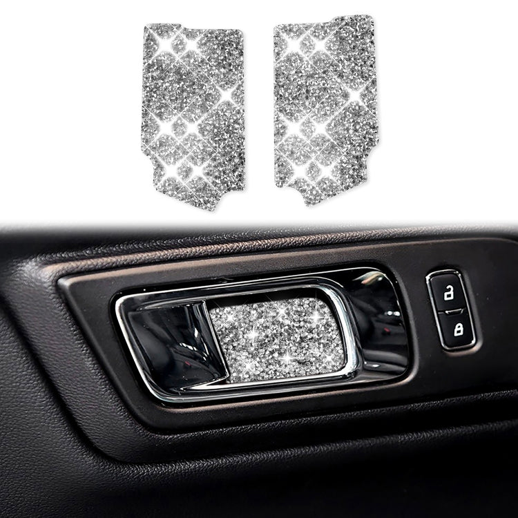For Ford Mustang 2015-2020 Car Inner Door Bowl Panel Diamond Decoration Sticker, Left and Right Drive by buy2fix