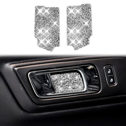 For Ford Mustang 2015-2020 Car Inner Door Bowl Panel Diamond Decoration Sticker, Left and Right Drive by buy2fix