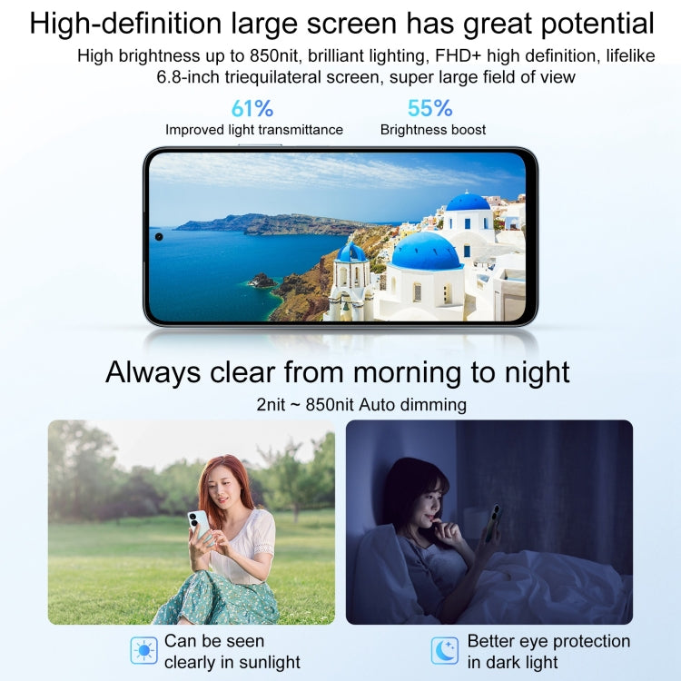 Honor Play8T, 12GB+256GB,  6.8 inch MagicOS 7.2 Dimensity 6080 Octa Core up to 2.4GHz, Network: 5G, OTG, Not Support Google Play(Silver) - Honor by HONOR | Online Shopping UK | buy2fix