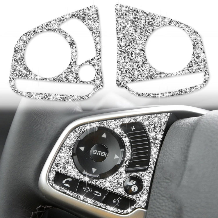 For Honda Civic 2016-2019 Car Steering Wheel Buttons High Configuration Diamond Decorative Sticker, Left and Right Drive by buy2fix
