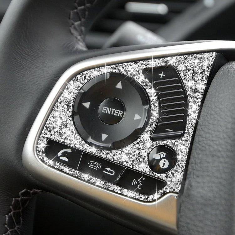 For Honda Civic 2016-2019 Car Steering Wheel Buttons High Configuration Diamond Decorative Sticker, Left and Right Drive by buy2fix