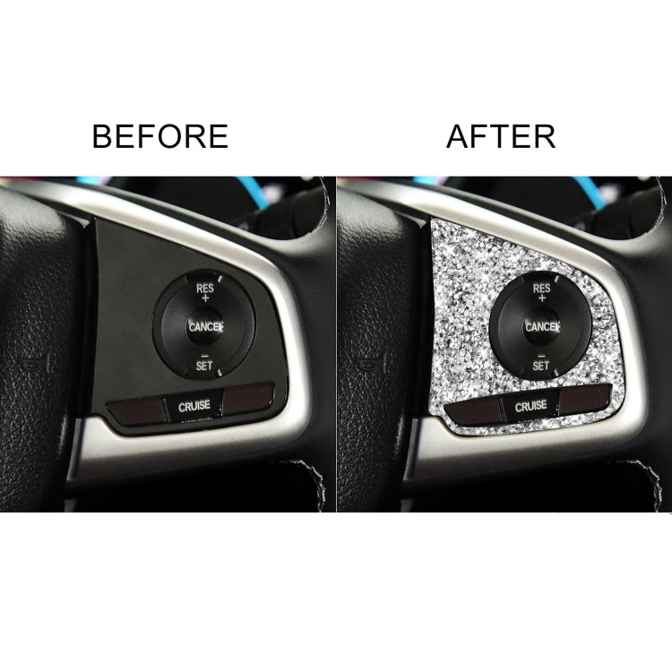 For Honda Civic 2016-2019 Car Steering Wheel Buttons High Configuration Diamond Decorative Sticker, Left and Right Drive by buy2fix