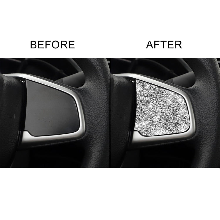 For Honda Civic 2016-2019 Car Steering Wheel Buttons Middle Configuration Diamond Decorative Sticker, Left and Right Drive by buy2fix