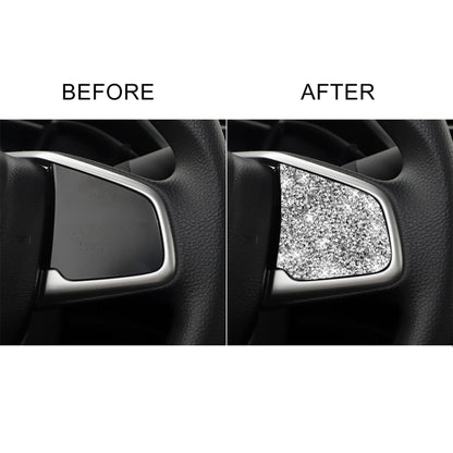 For Honda Civic 2016-2019 Car Steering Wheel Buttons Middle Configuration Diamond Decorative Sticker, Left and Right Drive by buy2fix