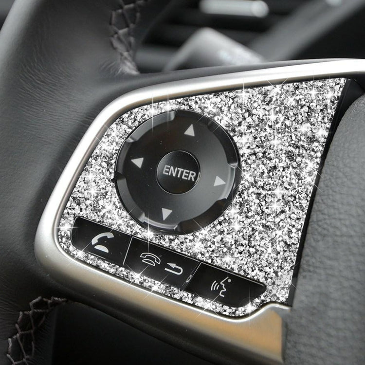 For Honda Civic 2016-2019 Car Steering Wheel Buttons Low Configuration Diamond Decorative Sticker, Left and Right Drive by buy2fix