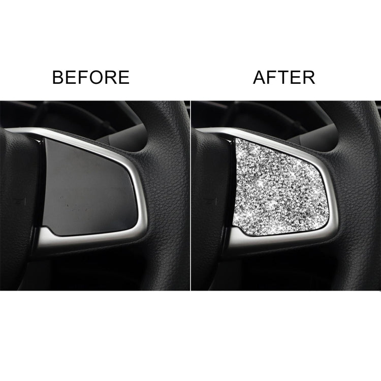 For Honda Civic 2016-2019 Car Steering Wheel Buttons Low Configuration Diamond Decorative Sticker, Left and Right Drive by buy2fix