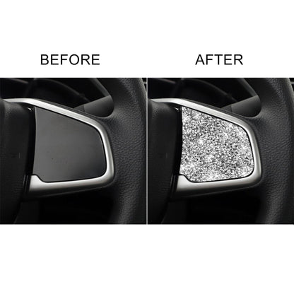 For Honda Civic 2016-2019 Car Steering Wheel Buttons Low Configuration Diamond Decorative Sticker, Left and Right Drive by buy2fix