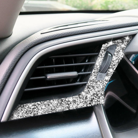 For Honda Civic 2016-2019 Car Left and Right Air Outlets Diamond Decorative Sticker, Right-hand Drive by buy2fix