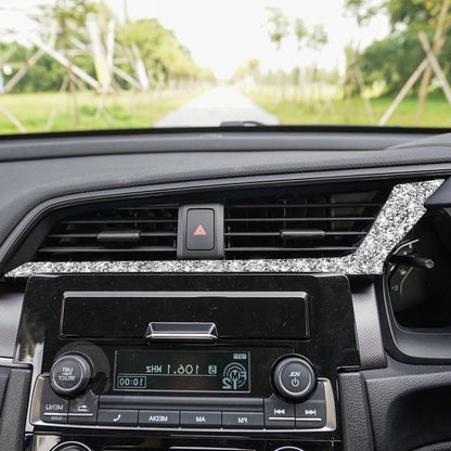 For Honda Civic 2016-2019 Car Central Control Air Outlets Below Diamond Decorative Sticker, Right-hand Drive by buy2fix