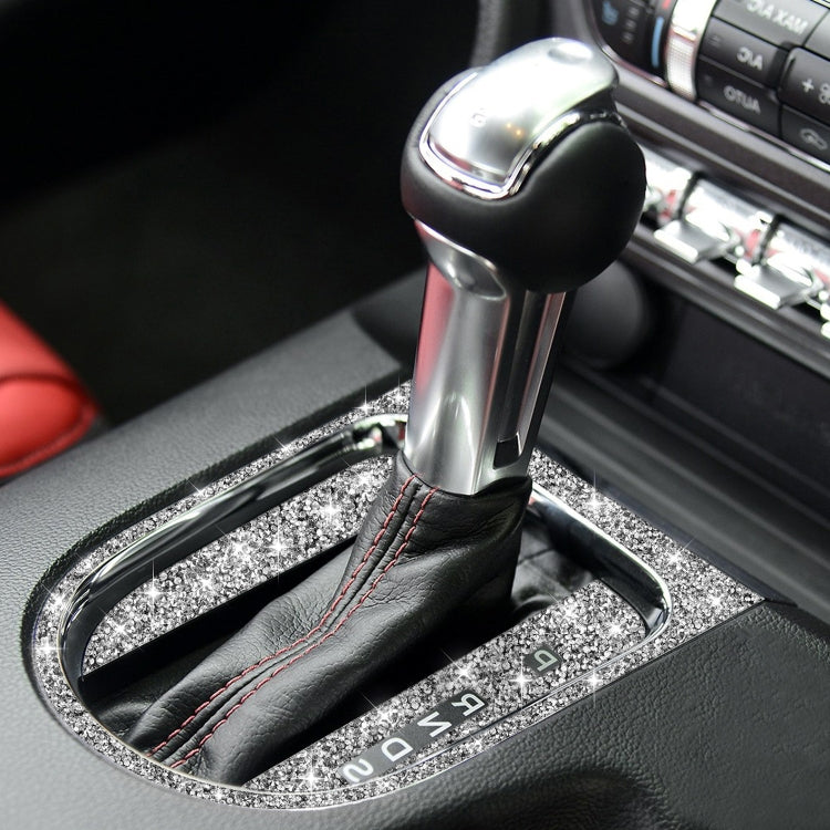 For Ford Mustang 2015-2020 3pcs Car Gear Shift Outer Ring Diamond Decoration Sticker, Right Drive by buy2fix