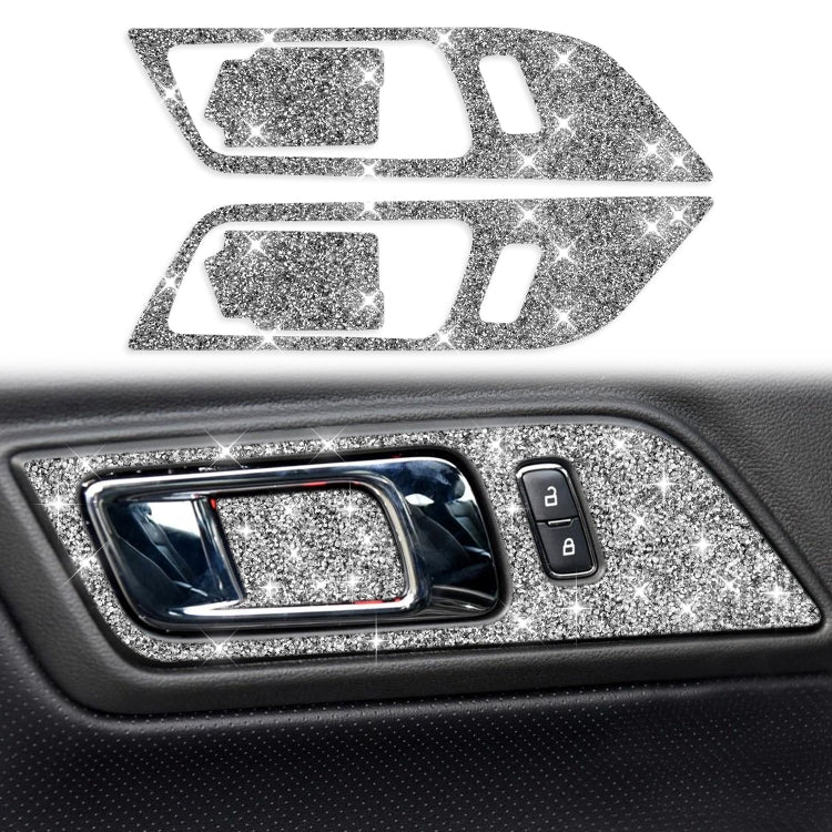 For Ford Mustang 2015-2020 4pcs Car Door Inner Handle Panel Diamond Decoration Sticker, Left and Right Drive by buy2fix