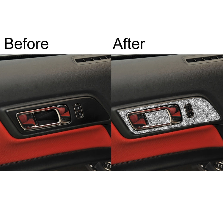 For Ford Mustang 2015-2020 4pcs Car Door Inner Handle Panel Diamond Decoration Sticker, Left and Right Drive by buy2fix