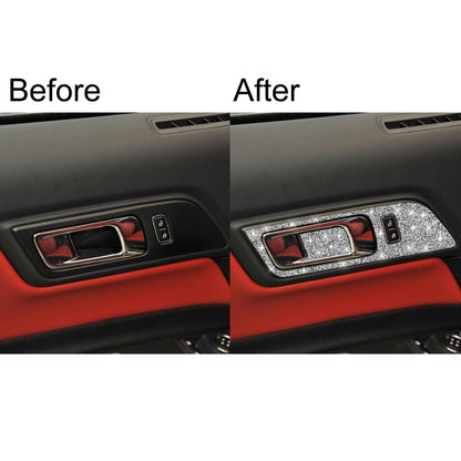 For Ford Mustang 2015-2020 4pcs Car Door Inner Handle Panel Diamond Decoration Sticker, Left and Right Drive by buy2fix