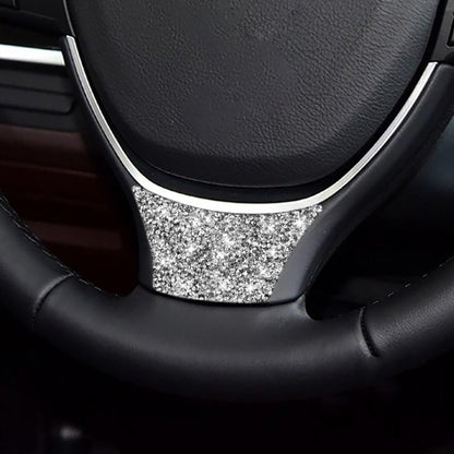 For BMW 5 Series 528 525li F10 F18 2011-2017 Car Steering Wheel A Diamond Decorative Sticker, Left and Right Drive by buy2fix