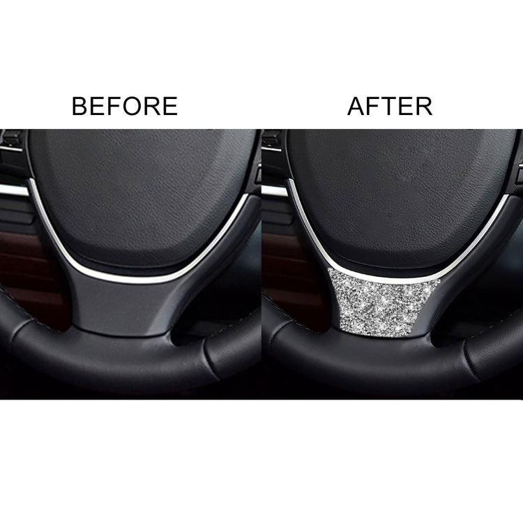 For BMW 5 Series 528 525li F10 F18 2011-2017 Car Steering Wheel A Diamond Decorative Sticker, Left and Right Drive by buy2fix