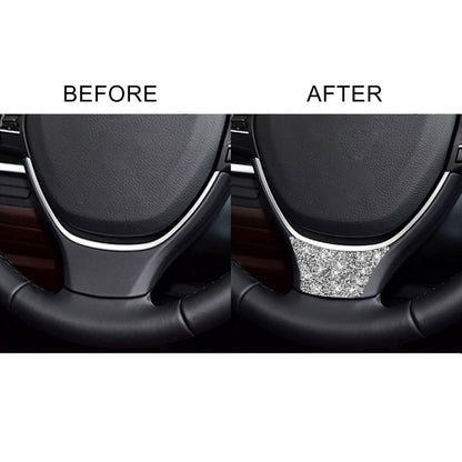 For BMW 5 Series 528 525li F10 F18 2011-2017 Car Steering Wheel A Diamond Decorative Sticker, Left and Right Drive by buy2fix
