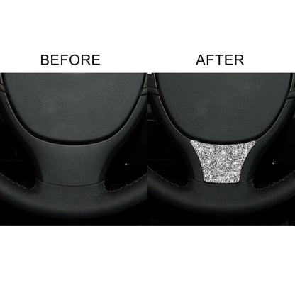 For BMW 5 Series 528 525li F10 F18 2011-2017 Car Steering Wheel B Diamond Decorative Sticker, Left and Right Drive by buy2fix