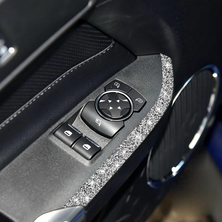 For Ford Mustang 2015-2020 Car Window Lift Side Diamond Decoration Sticker, Left and Right Drive by buy2fix