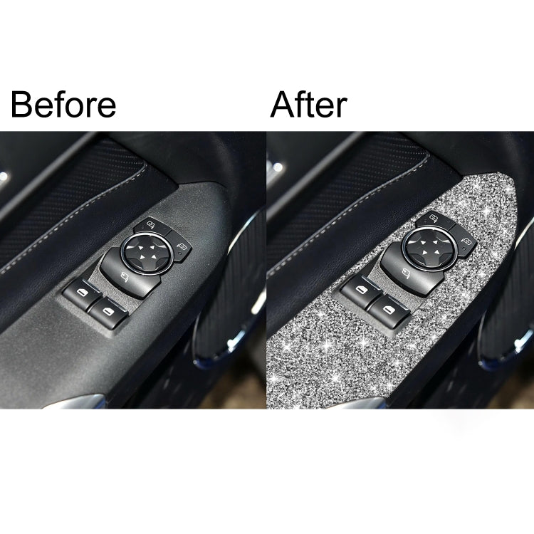 For Ford Mustang 2015-2020 4pcs Car Window Lift Panel Diamond Decoration Sticker, Left Drive by buy2fix