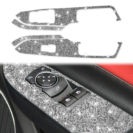 For Ford Mustang 2015-2020 4pcs Car Window Lift Panel Diamond Decoration Sticker, Right Drive by buy2fix