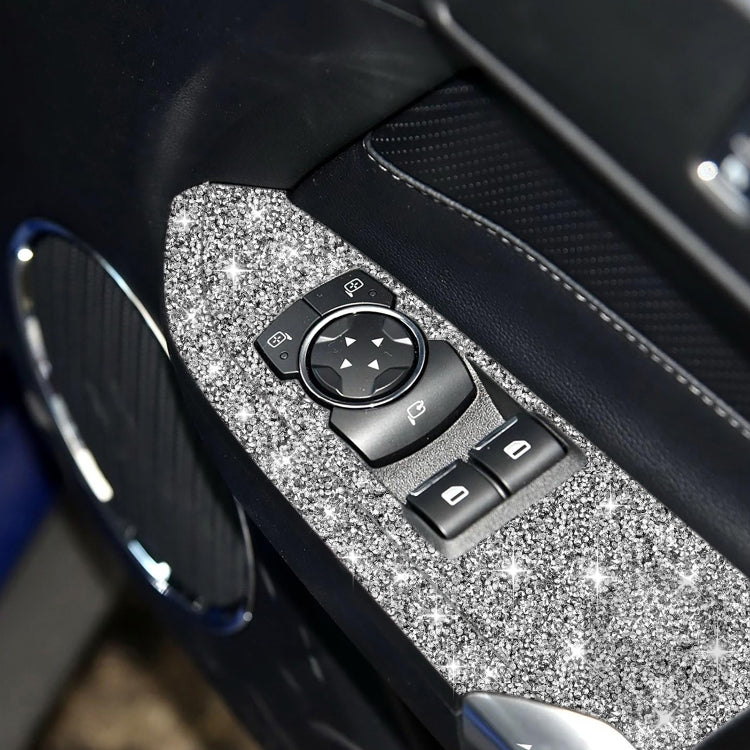 For Ford Mustang 2015-2020 4pcs Car Window Lift Panel Diamond Decoration Sticker, Right Drive by buy2fix