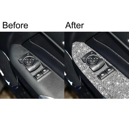 For Ford Mustang 2015-2020 4pcs Car Window Lift Panel Diamond Decoration Sticker, Right Drive by buy2fix