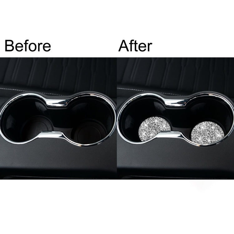For Ford Mustang 2015-2020 Car Water Cup Holder Base Diamond Decoration Sticker, Left and Right Drive by buy2fix