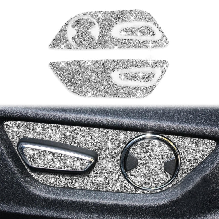 For Ford Mustang 2015-2020 Car Seat Adjustment Button Diamond Decoration Sticker, Left Drive by buy2fix
