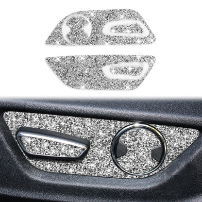 For Ford Mustang 2015-2020 Car Seat Adjustment Button Diamond Decoration Sticker, Left Drive by buy2fix