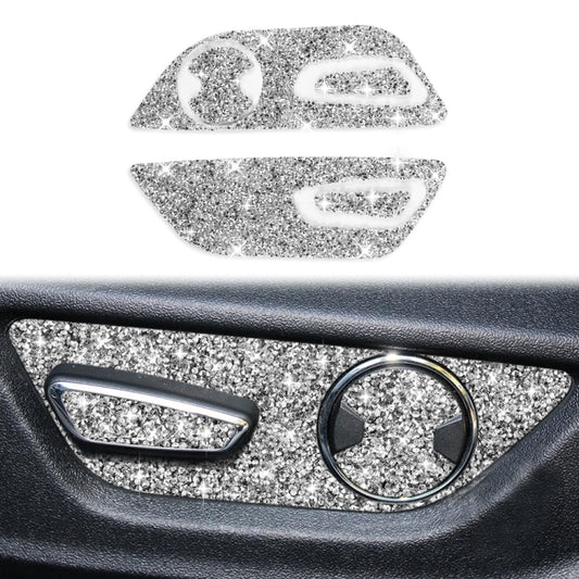 For Ford Mustang 2015-2020 Car Seat Adjustment Button Diamond Decoration Sticker, Left Drive by buy2fix