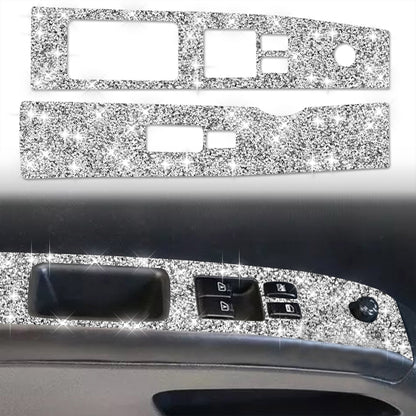 For Nissan 350Z 2003-2009 2pcs Car Glass Lift Diamond Decorative Sticker, Left Drive by buy2fix