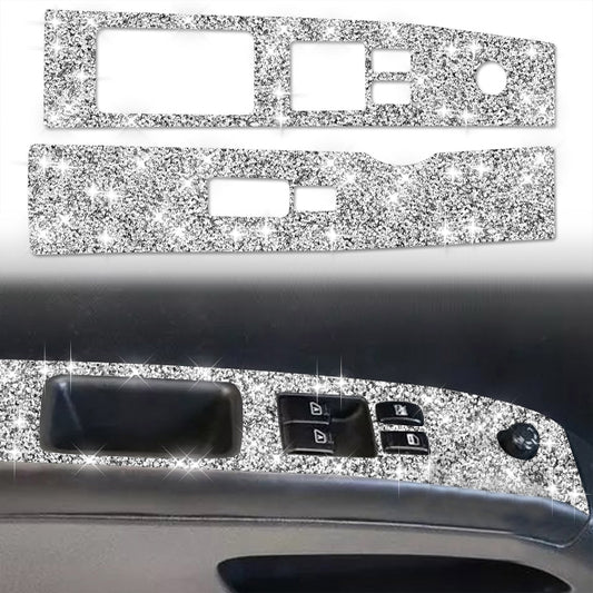 For Nissan 350Z 2003-2009 2pcs Car Glass Lift Diamond Decorative Sticker, Left Drive by buy2fix