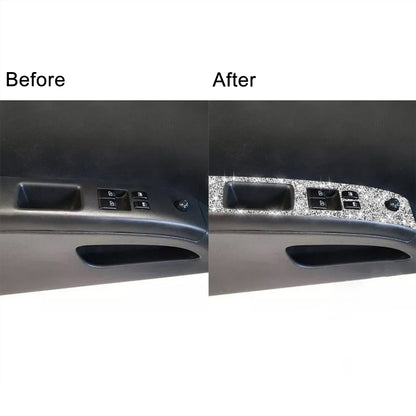 For Nissan 350Z 2003-2009 2pcs Car Glass Lift Diamond Decorative Sticker, Left Drive by buy2fix