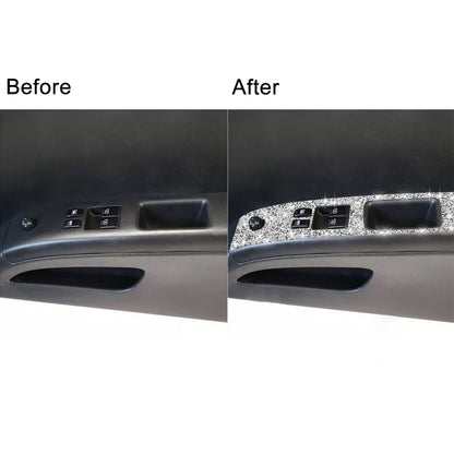 For Nissan 350Z 2003-2009 2pcs Car Glass Lift Diamond Decorative Sticker, Right Drive by buy2fix