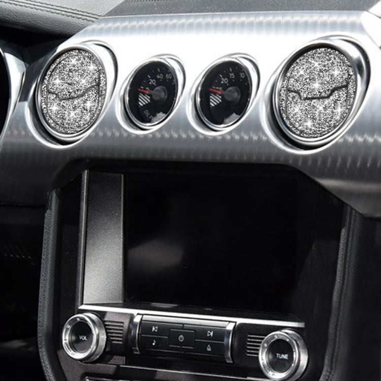 For Ford Mustang 2015-2020 6 in 1 Car Air Outlet Diamond Decoration Sticker, Left and Right Drive by buy2fix