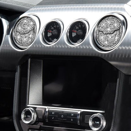 For Ford Mustang 2015-2020 6 in 1 Car Air Outlet Diamond Decoration Sticker, Left and Right Drive by buy2fix