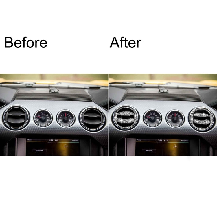 For Ford Mustang 2015-2020 6 in 1 Car Air Outlet Diamond Decoration Sticker, Left and Right Drive by buy2fix