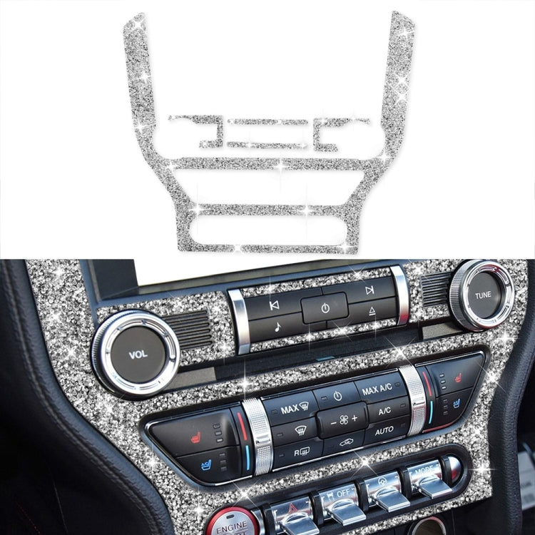 For Ford Mustang 2015-2020 Car Central Control CD Frame Diamond Decoration Sticker, Left and Right Drive by buy2fix